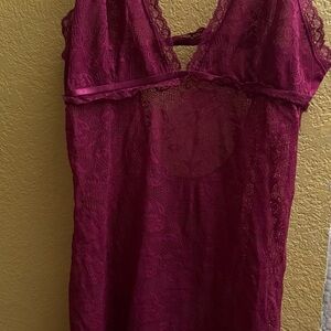Elegant Lace Nightgown in Rich Purple